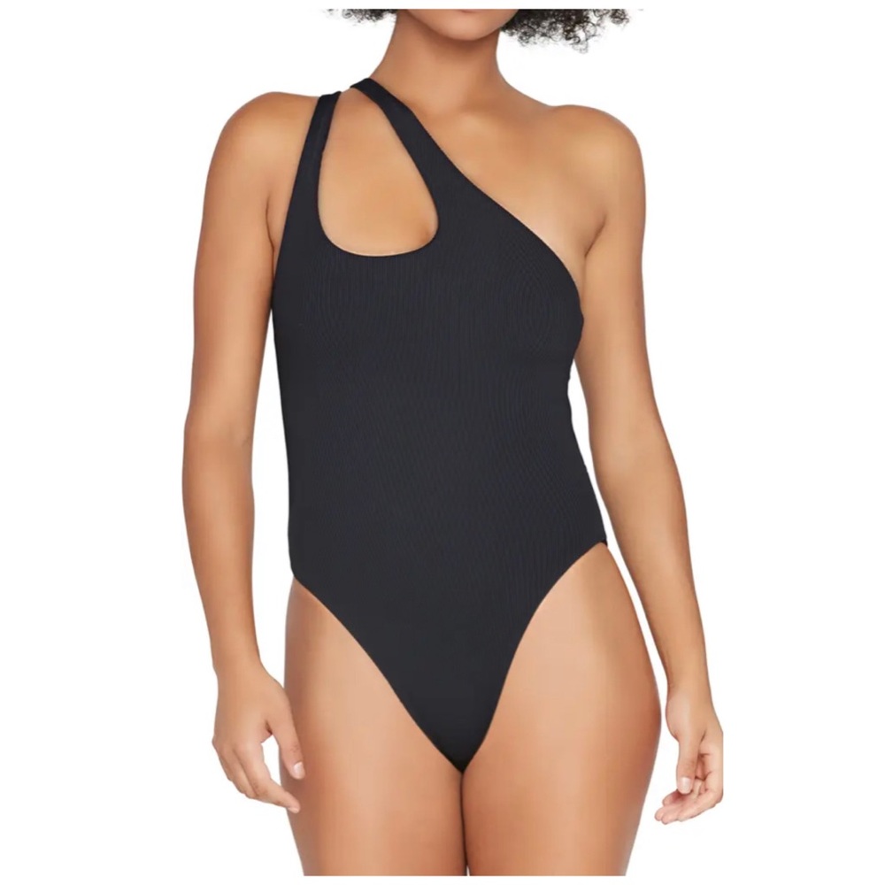 NWOT L*Space Phoebe Classic One-Shoulder Rib One-Piece Swimsuit